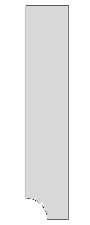 Geometry of quarter-model of a plate with a hole.